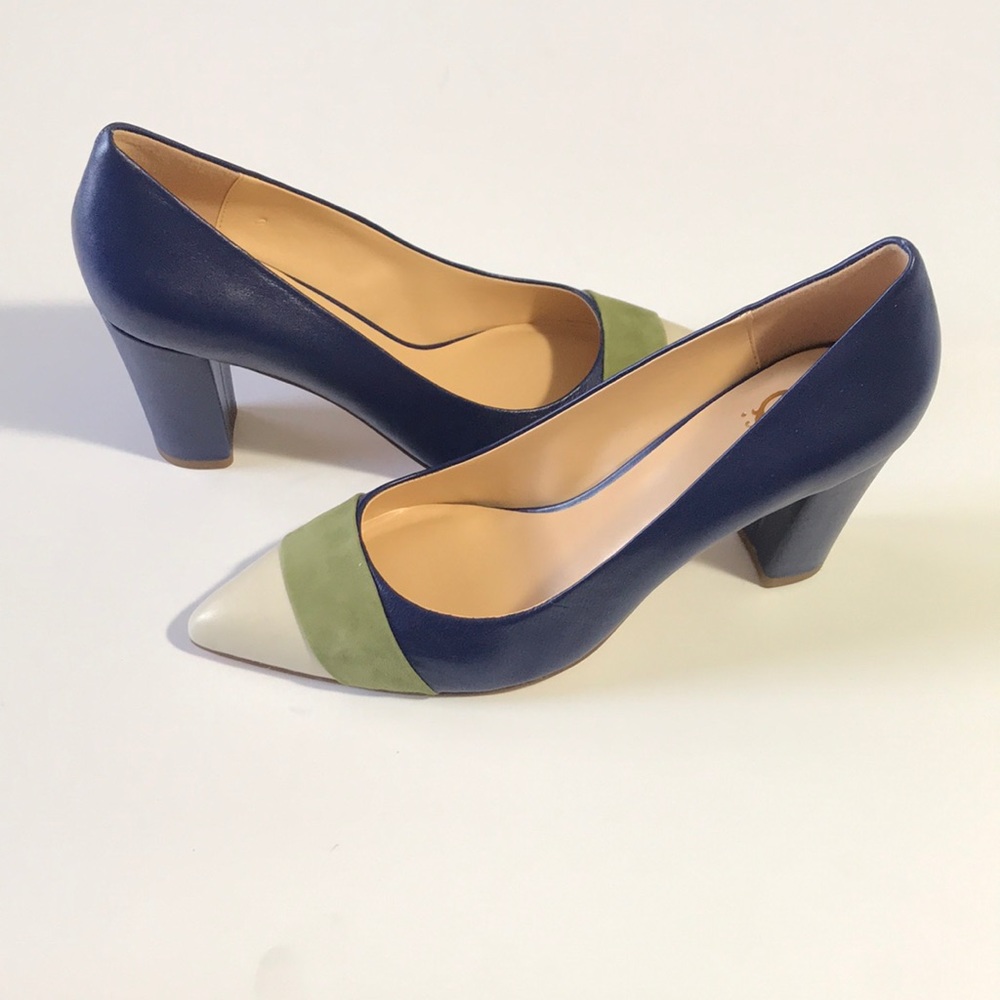 C Wonder Jillian Leather and Suede Pumps with Toe Detail - Picture 2 of 8